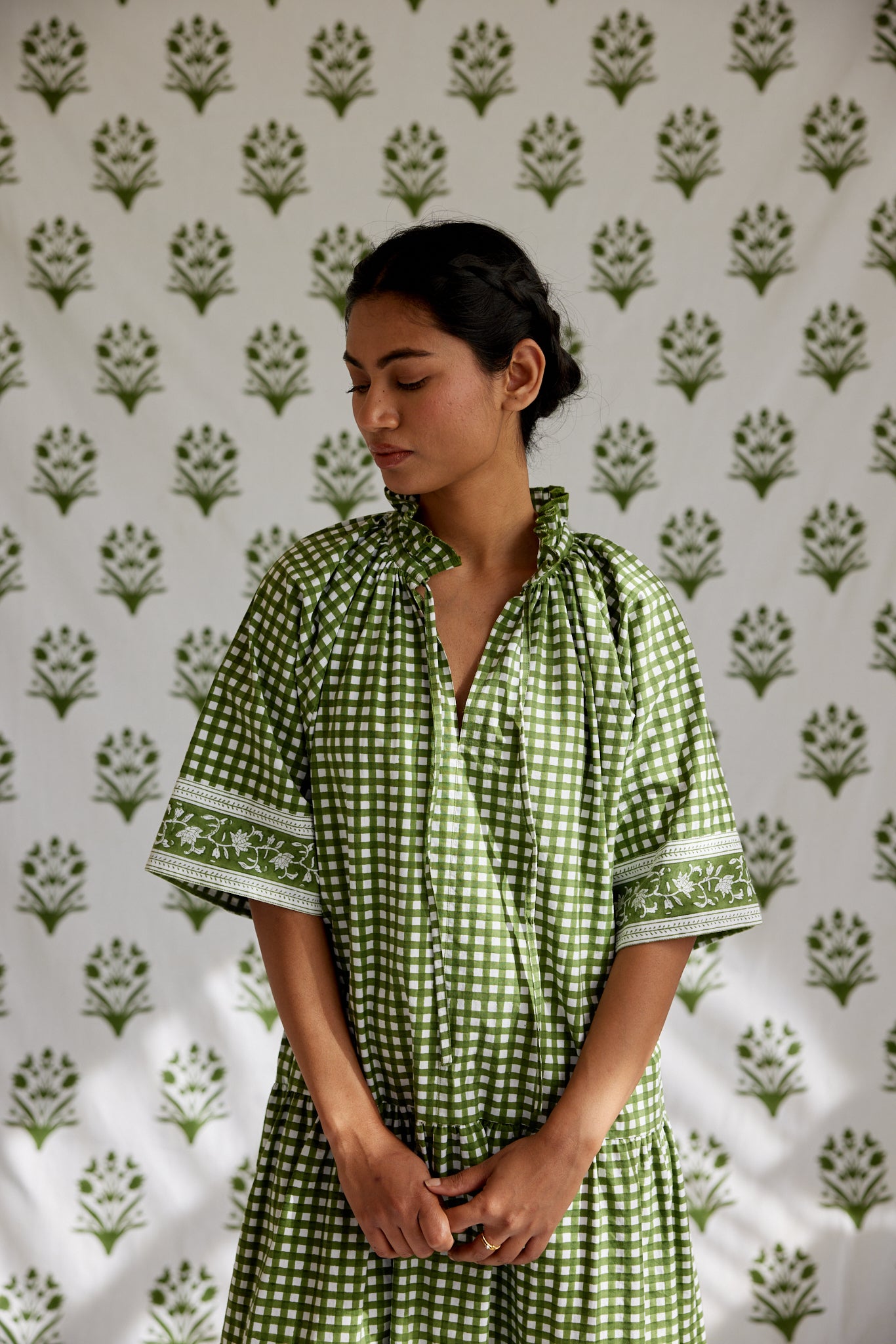 Yuva Dress in Moss