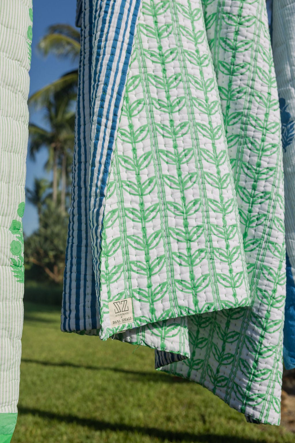 Gudri Quilt in Grecian Floral, Greenbriar