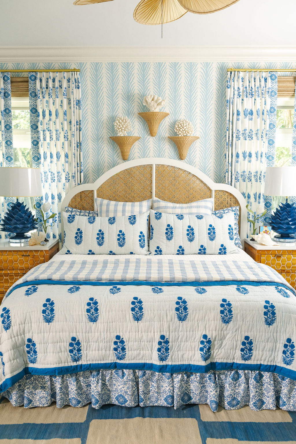 King Razai Sham in Poppy Stamp, Directoire Blue