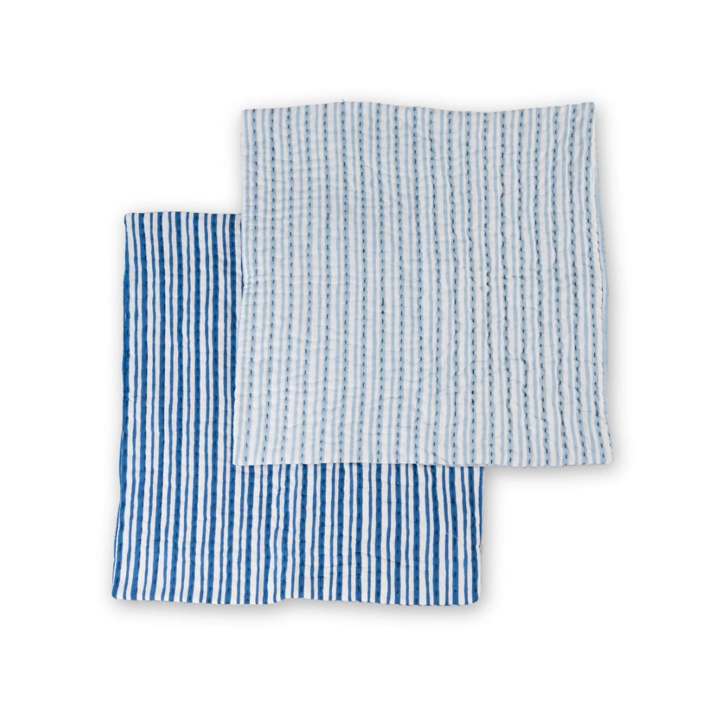 Euro Gudri Sham in Logo Stripe, Airy Blue