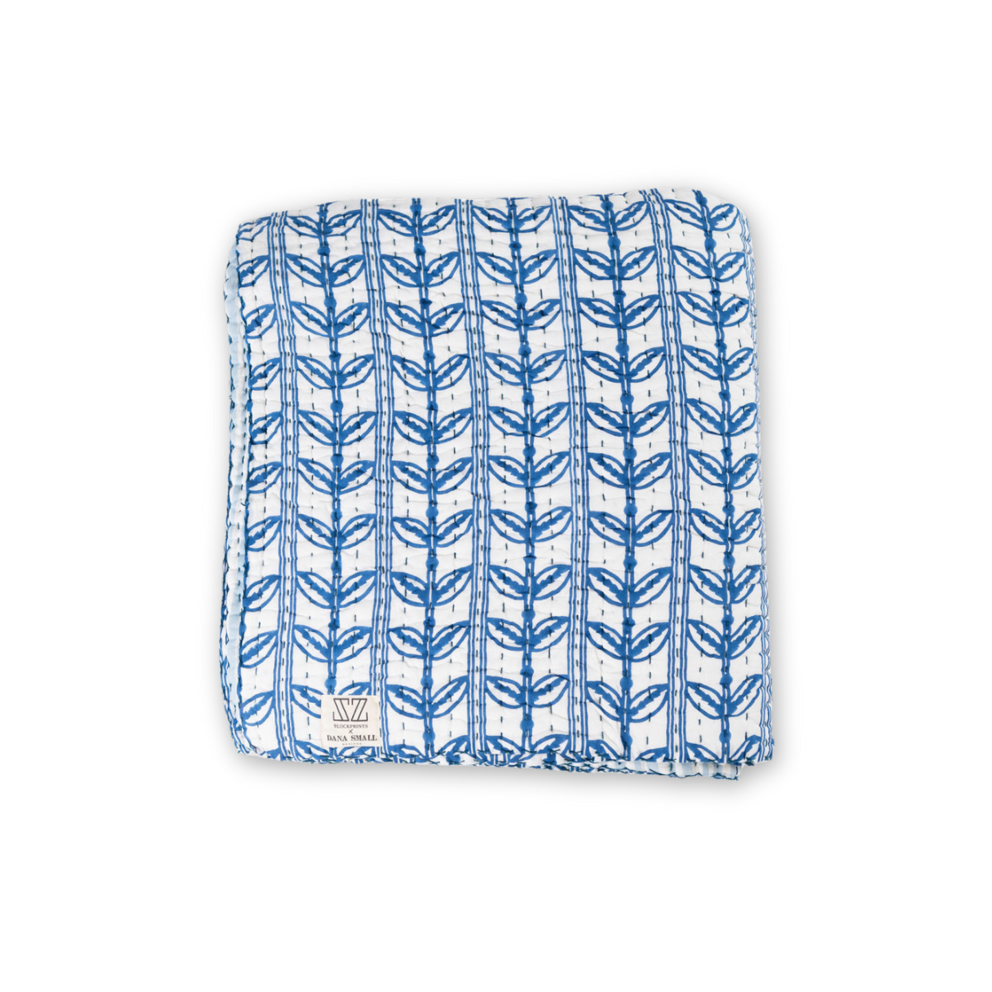 Gudri Quilt in Grecian Floral, Directoire Blue