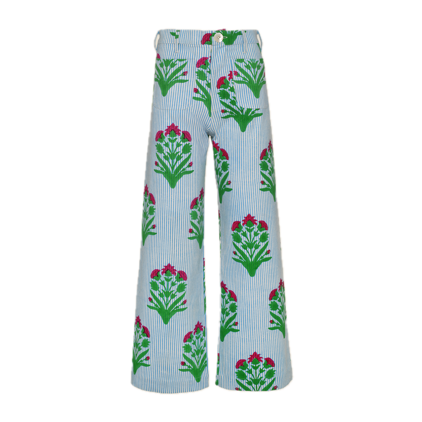 Boss Pant in Palladio Garden & Thin Stripes