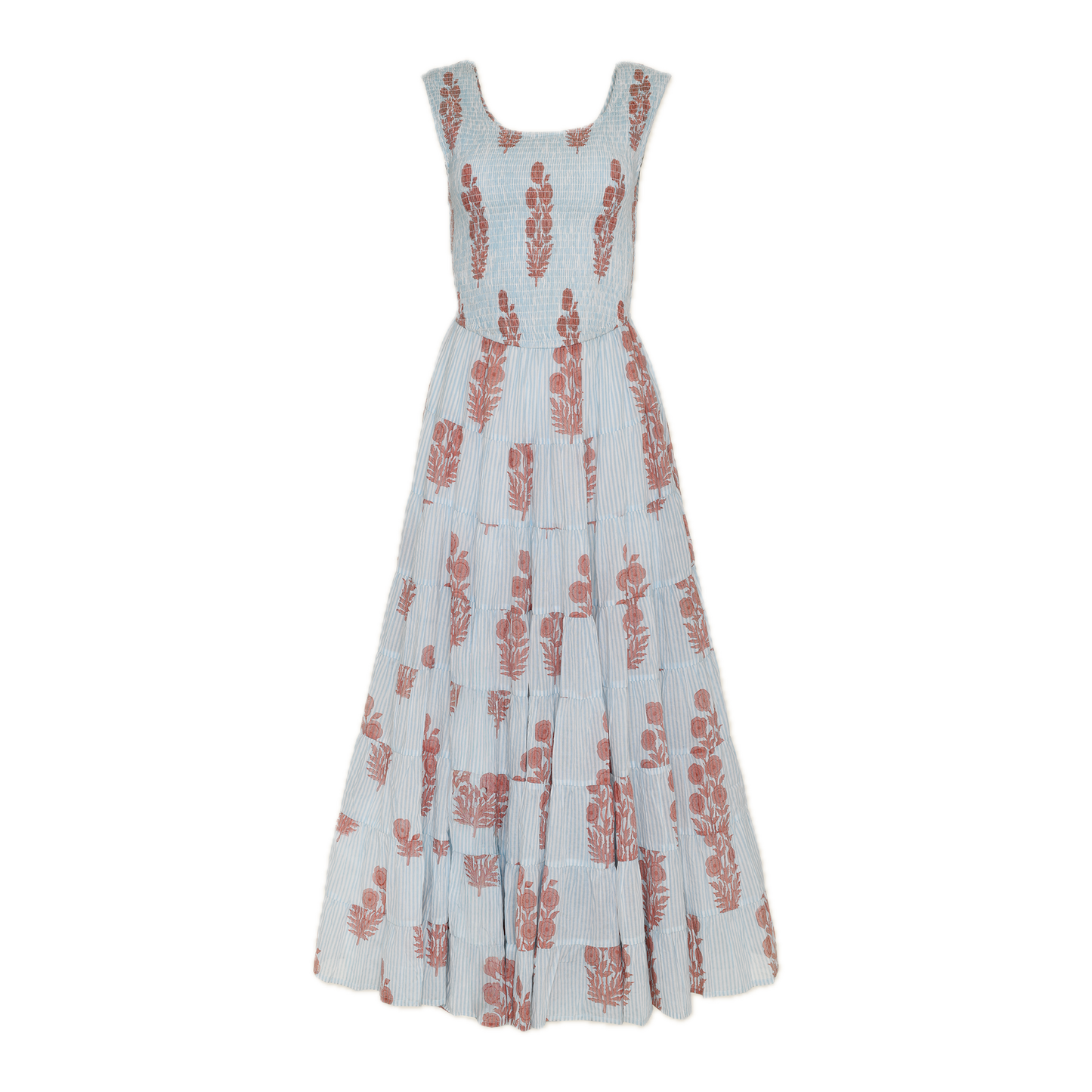 Final Sale: Cecil Dress in Poppy Stamp & Thin Stripes