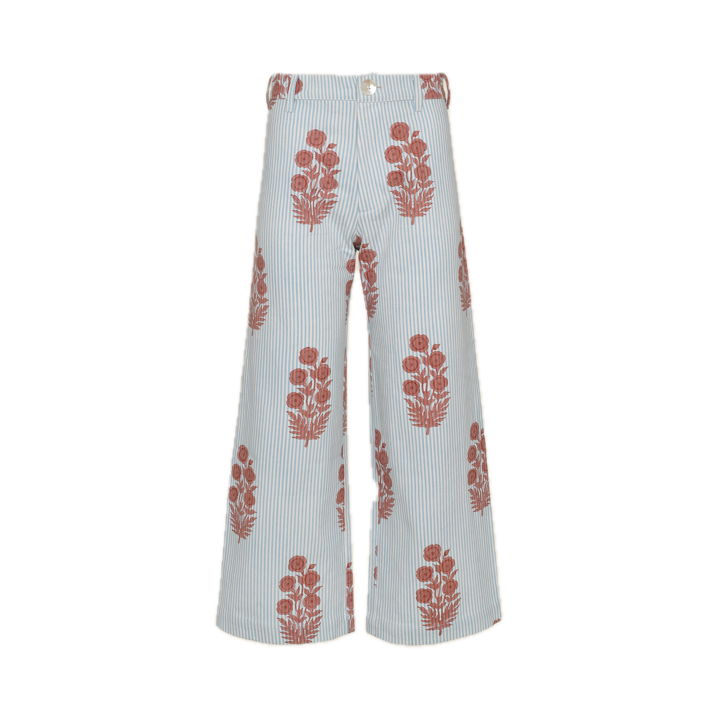 Final Sale: Disco Pants in Poppy Stamp & Thin Stripes