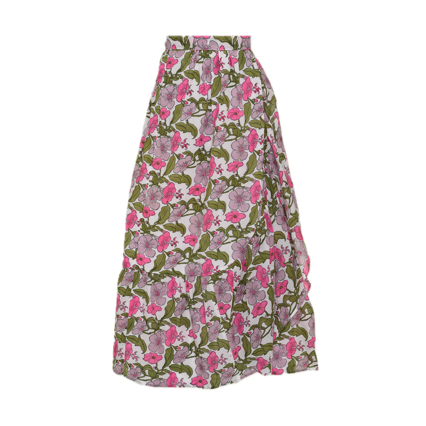 Long Wrap Skirt in Flower Power Print