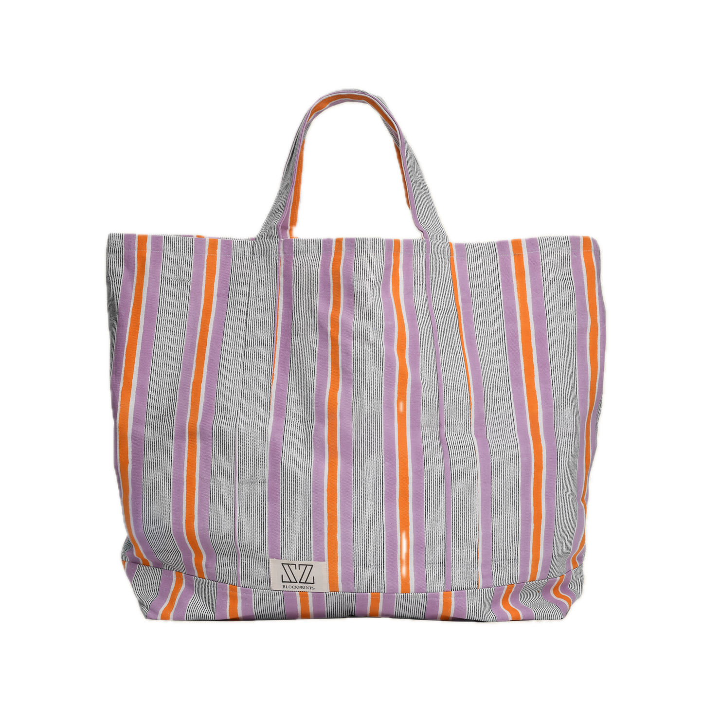 Oversized Tote in Seaside Stripes