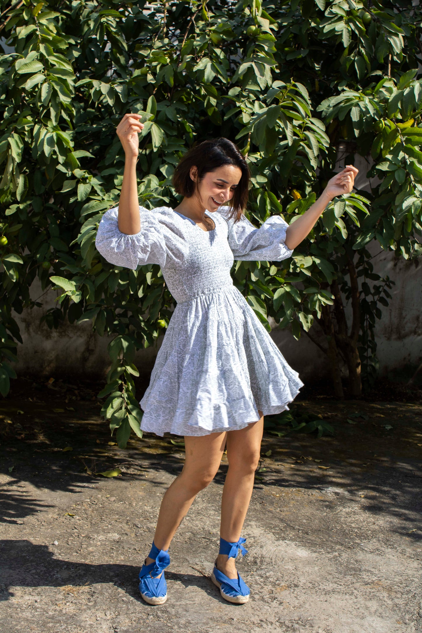Violette Dress in in Essa Outline Print
