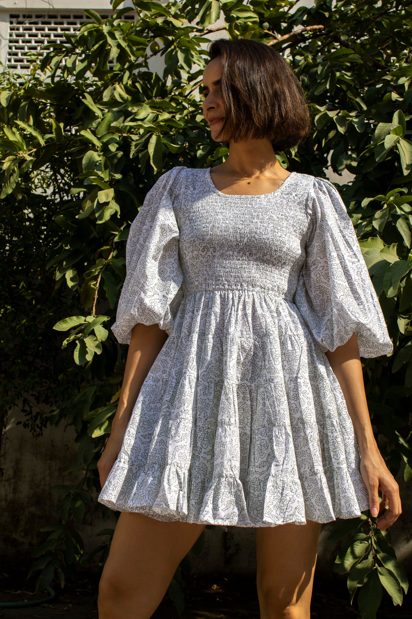 Violette Dress in in Essa Outline Print