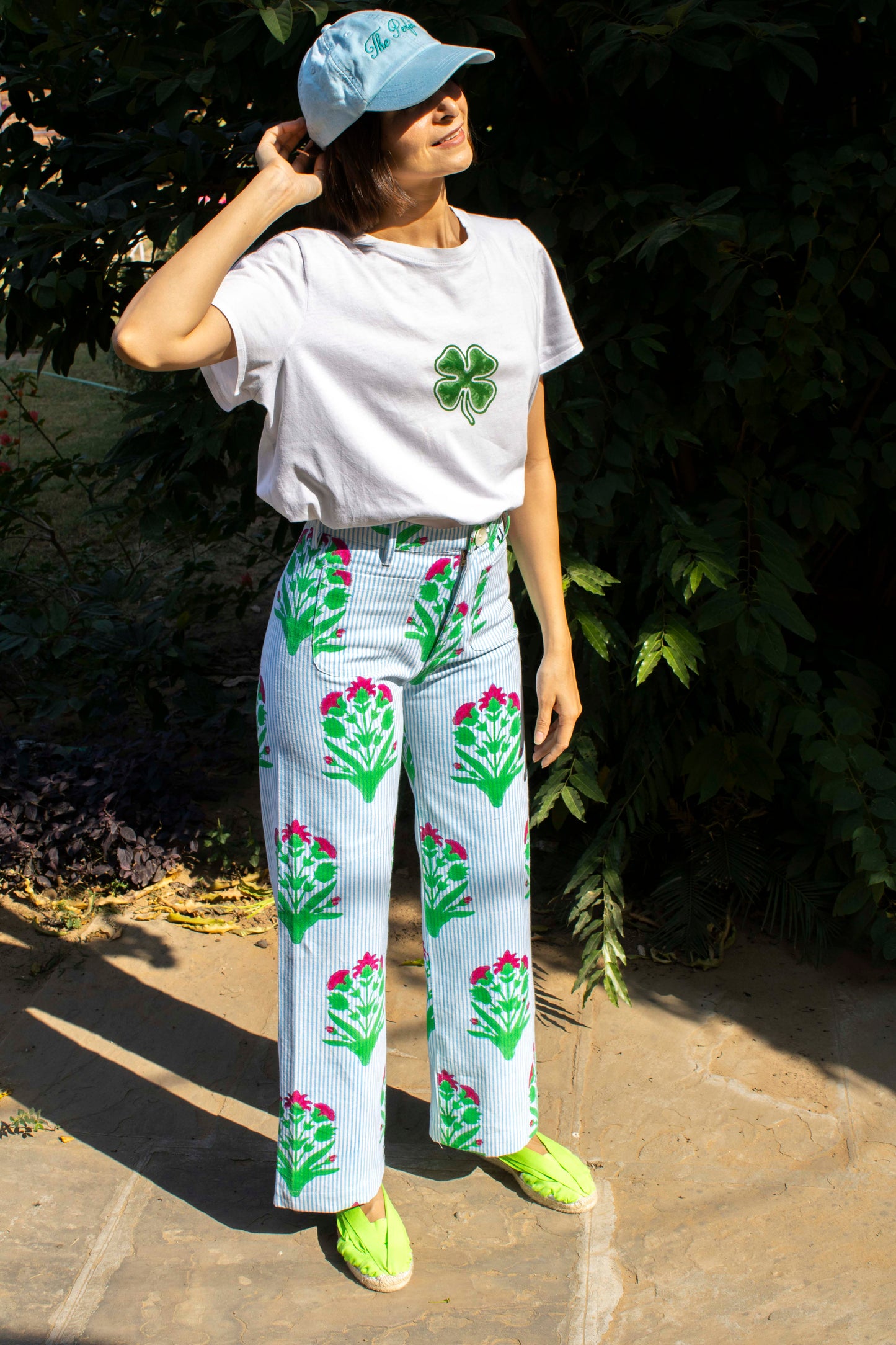 Boss Pant in Palladio Garden & Thin Stripes
