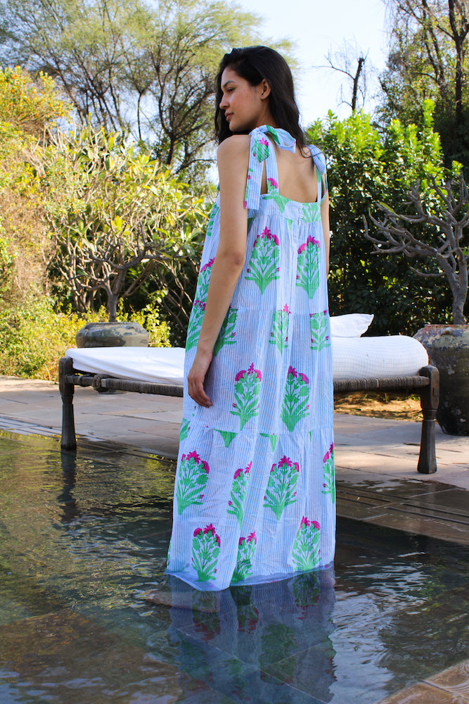 Final Sale: Winslow Dress in Hot Pink & China Blue