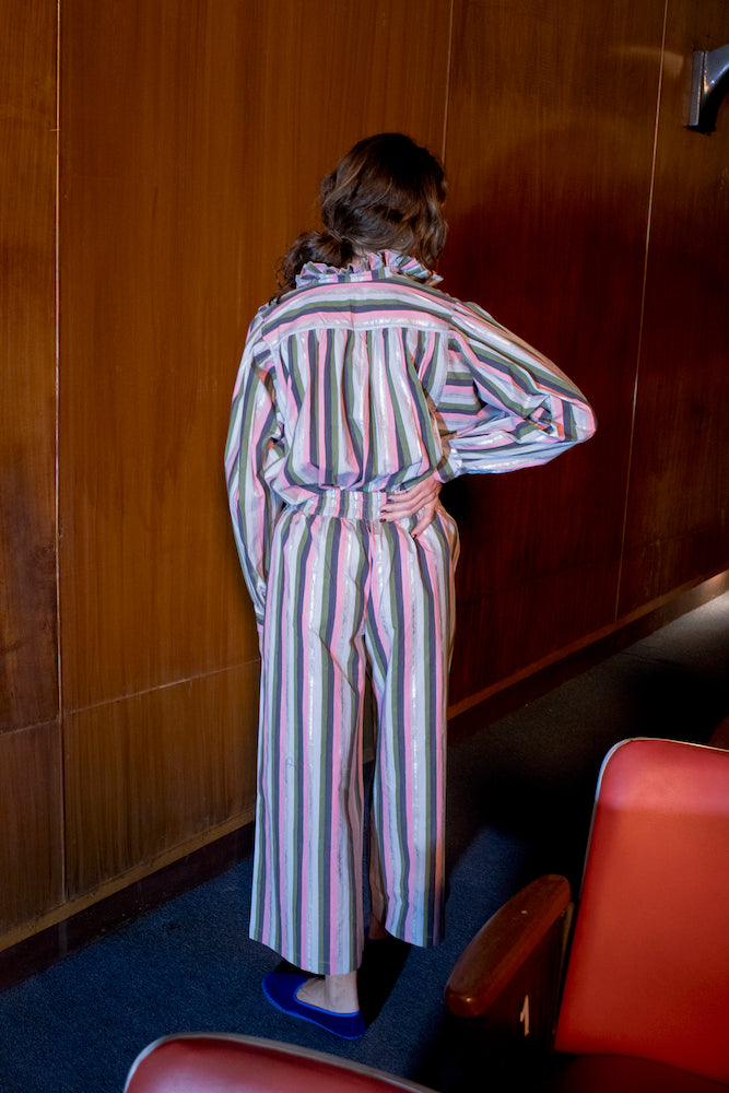 Final Sale: Drawstring Pants in Multi Stripe