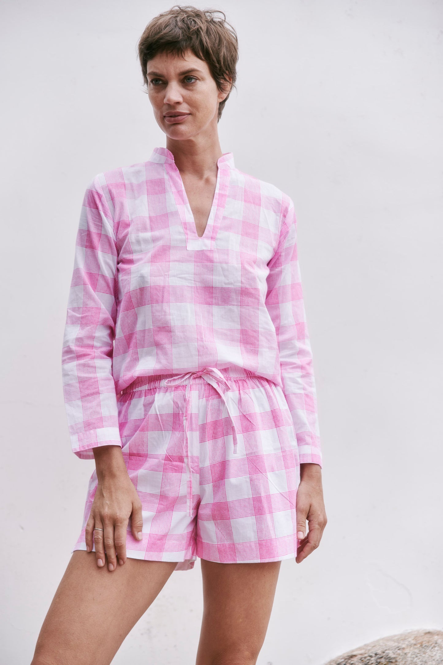 Final Sale: Drawstring Shorts in Weave Print