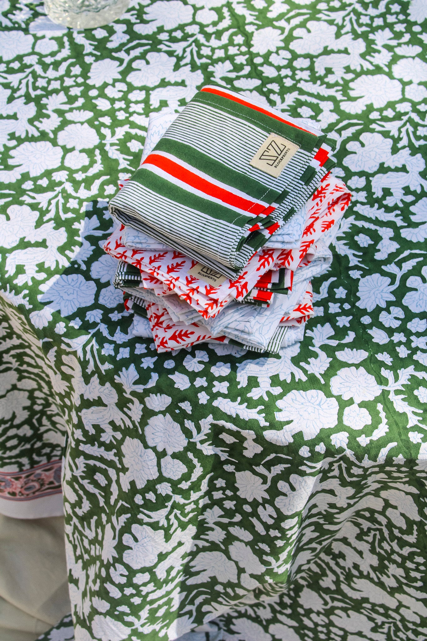 Napkin Set in Oasis Green