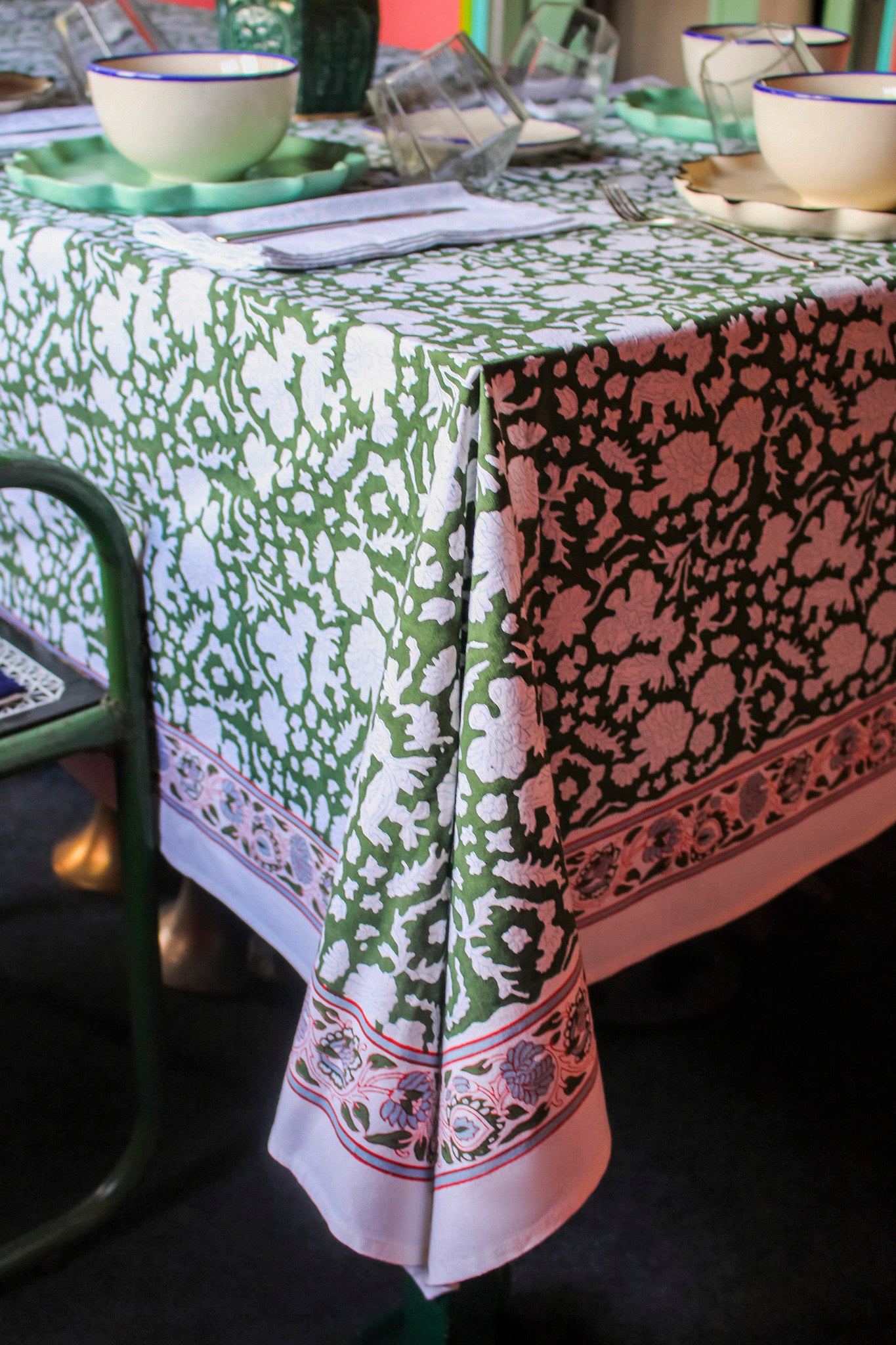 Tablecloth in Oasis Green