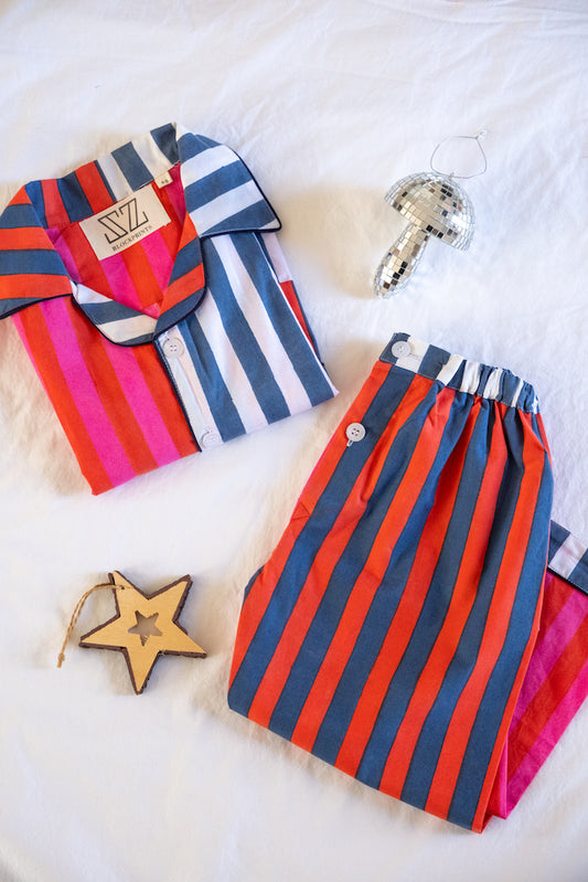 Final Sale: Kids Pajama Set in Mixed Stripes