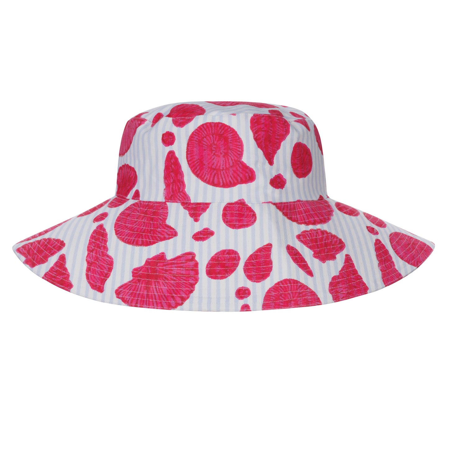 Sun Hat in Sea Shell on Thin Stripe
