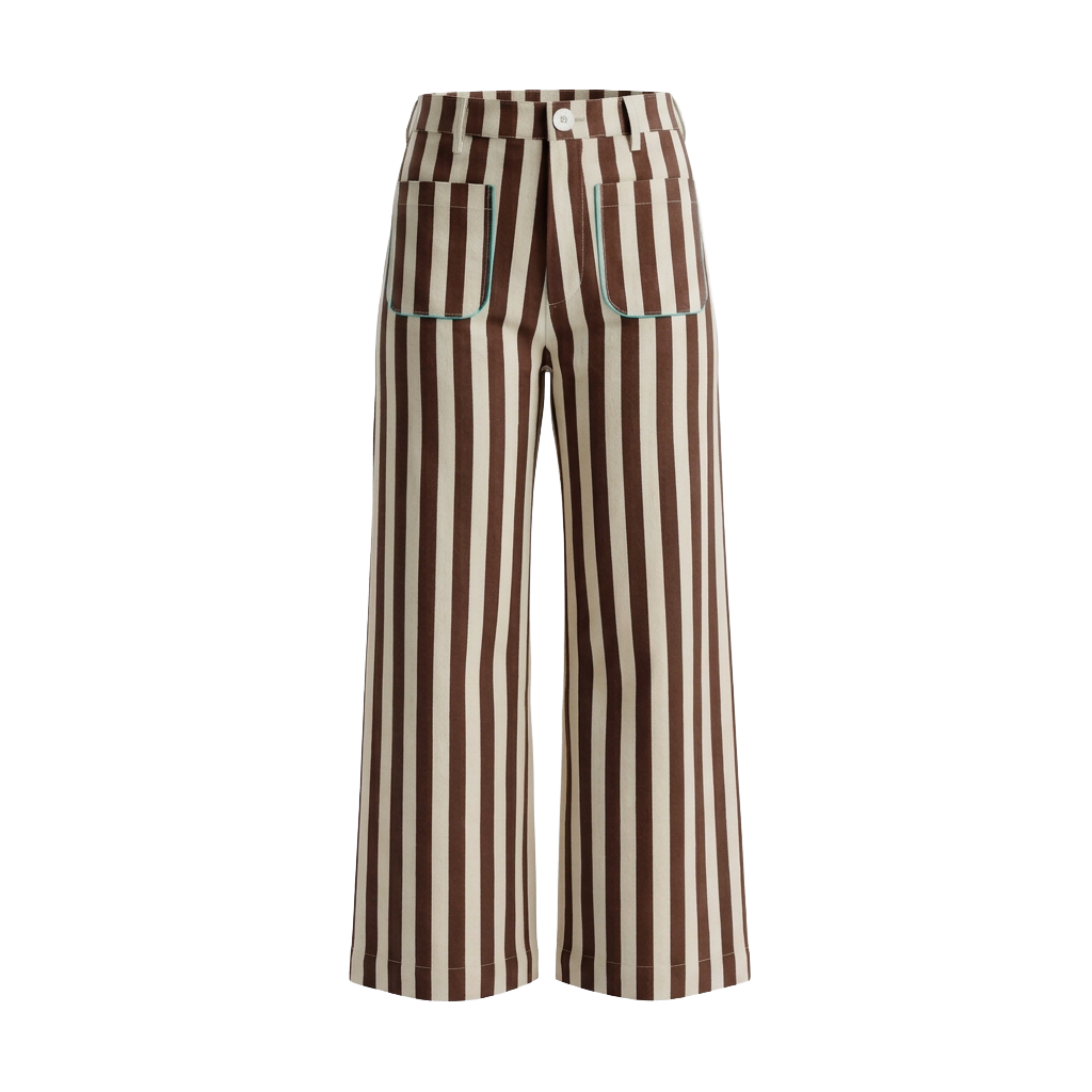 Painter Pant in Thick Stripe, Chocolate Fondant