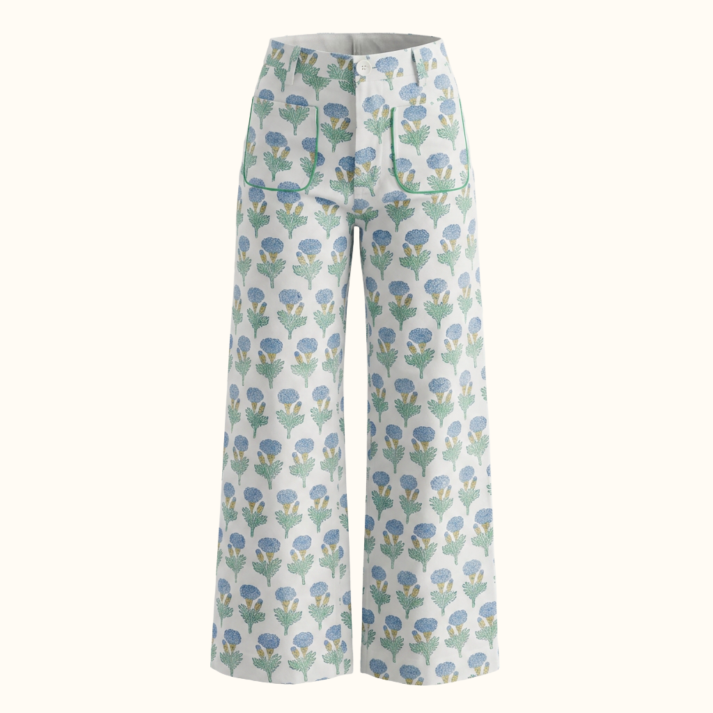 Boss Pants in Fleur Print | SZ Blockprints – SZ BLOCKPRINTS