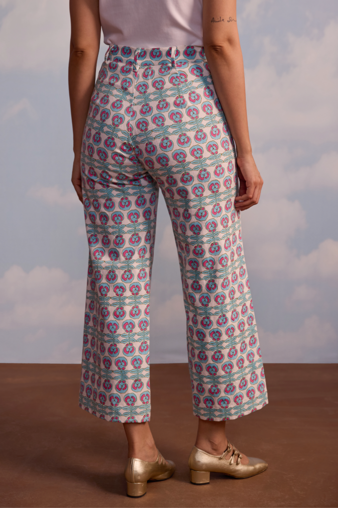 Disco Pants in Pansy Print