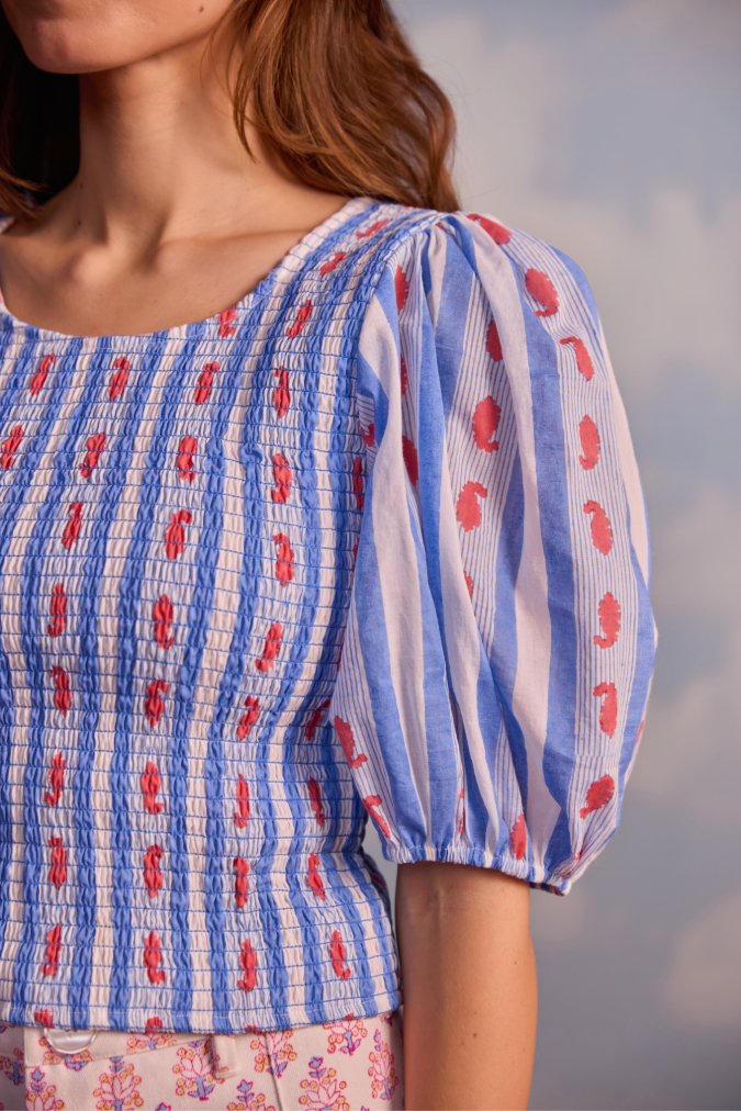 Amelia Top in RIbbon Print