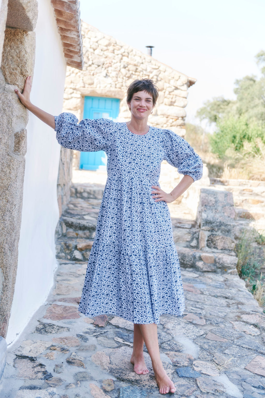 Orti Dress in Ditsy Print | SZ Blockprints Orti Dress in Ditsy Print | SZ Blockprints