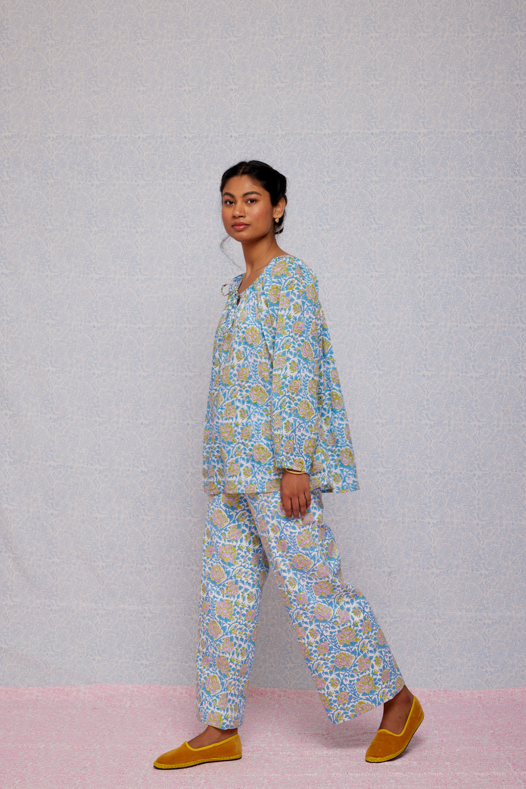 Final Sale: Ida Top in Cornflower Blue & Pop Green
