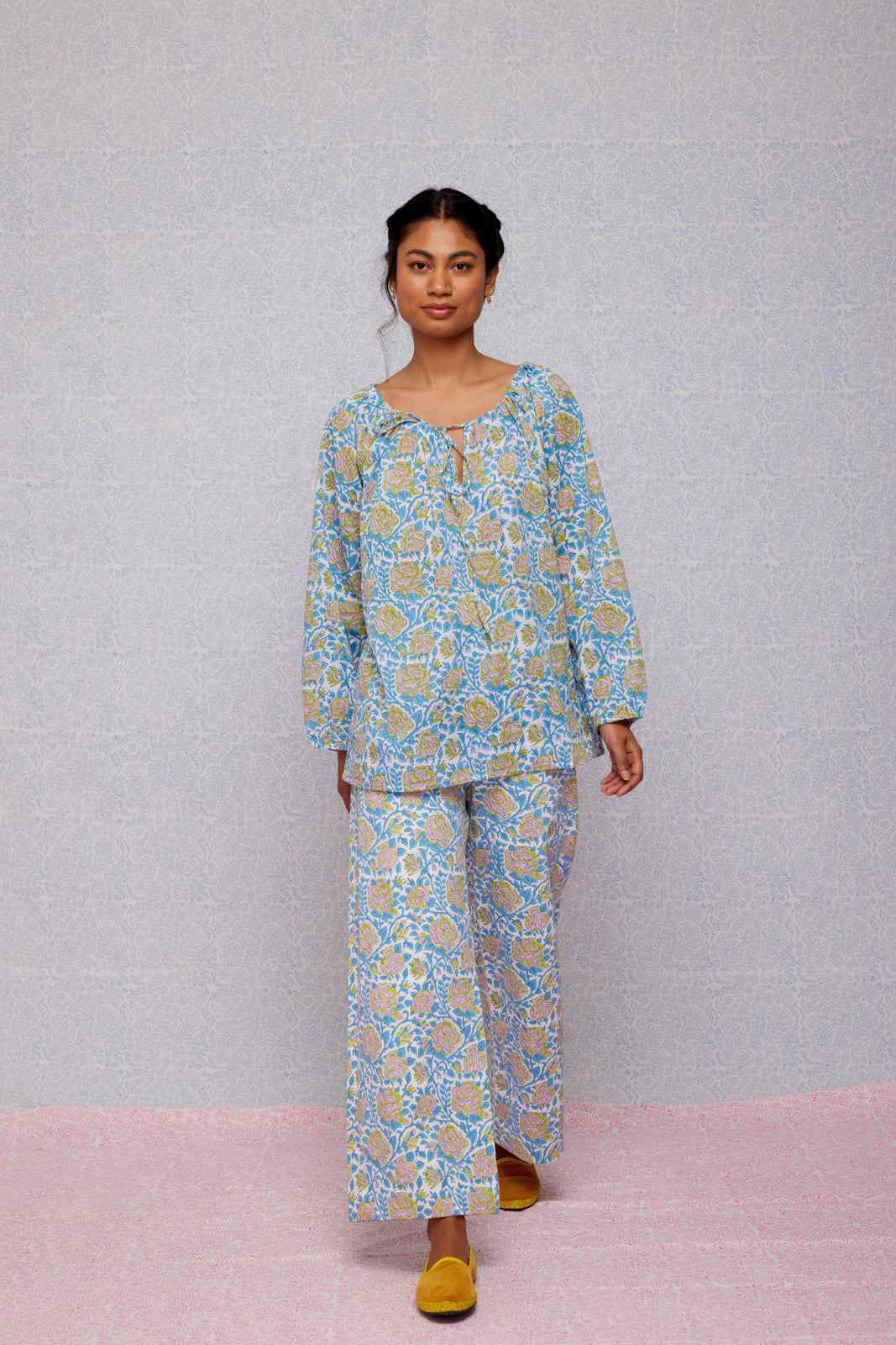 Final Sale: Ida Top in Cornflower Blue & Pop Green