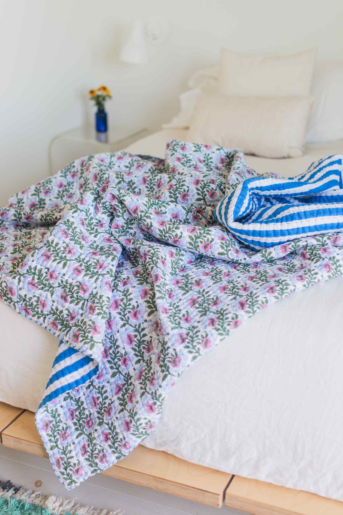 Final Sale: Quilt in Faded Rose & Moss