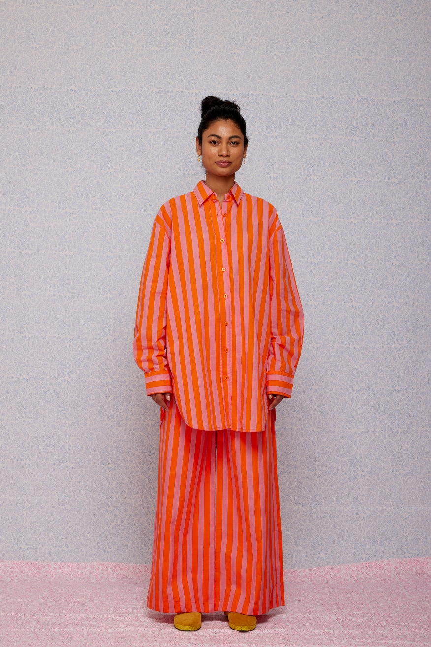 Final Sale: Drawstring Pants in Soft Rose & Tangerine