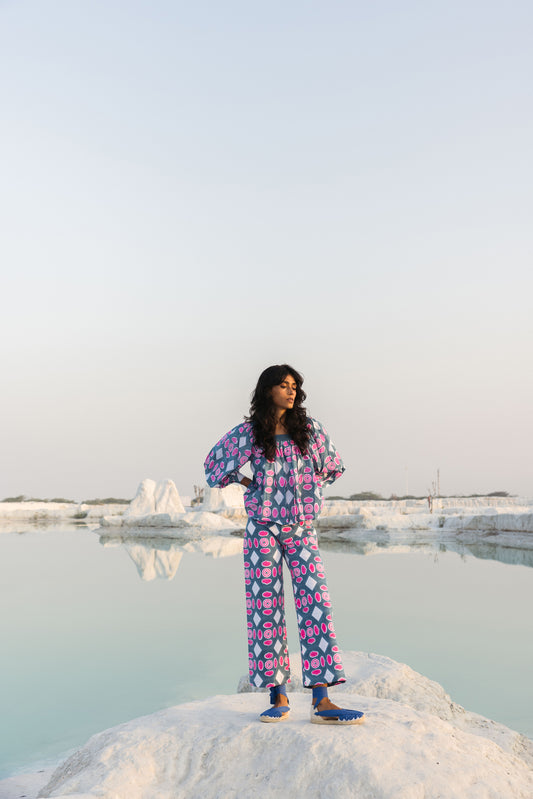 Final Sale: Disco Pants in Button Print