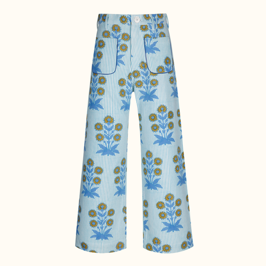 Painter Pant in Marigold on Thin Stripe