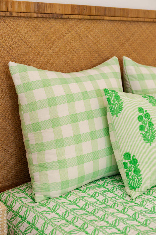 Euro Razai Sham in Weave Print, Greenbriar