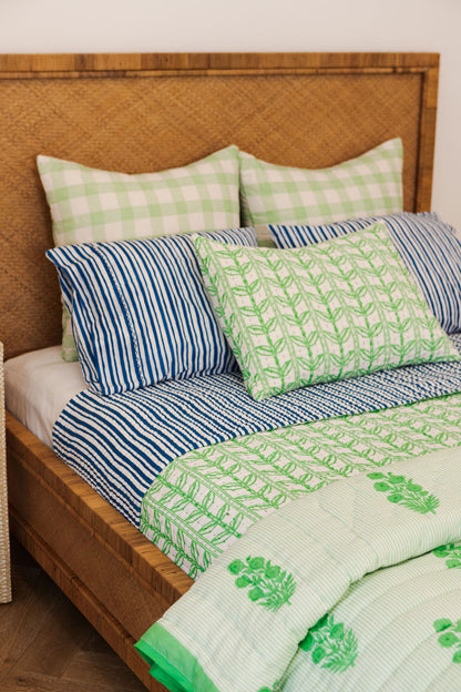 Euro Razai Sham in Weave Print, Greenbriar