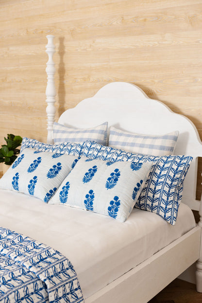 King Gudri Sham in Grecian Floral, Directoire Blue
