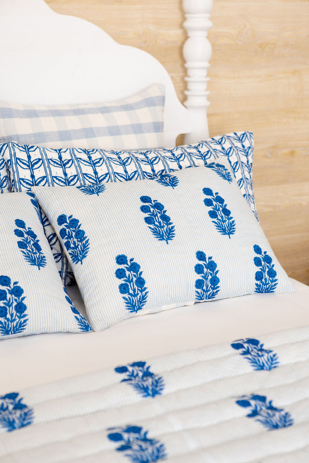 Euro Razai Sham in Weave Print, Directoire Blue