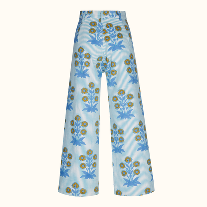 Painter Pant in Marigold on Thin Stripe
