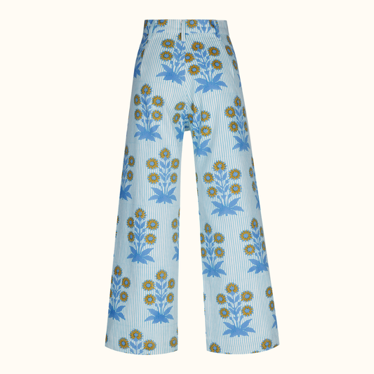 Painter Pant in Marigold on Thin Stripe