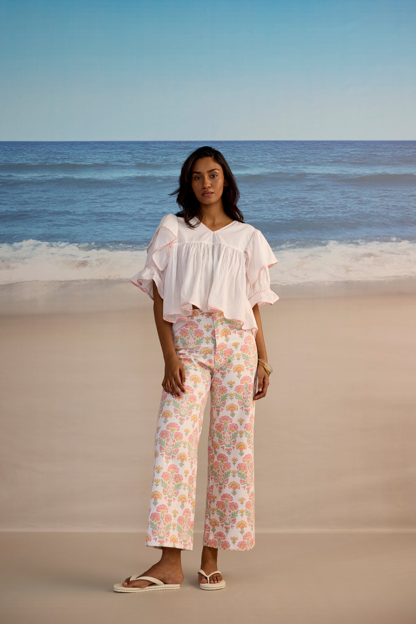 Disco Pants in Big Geranium Print
