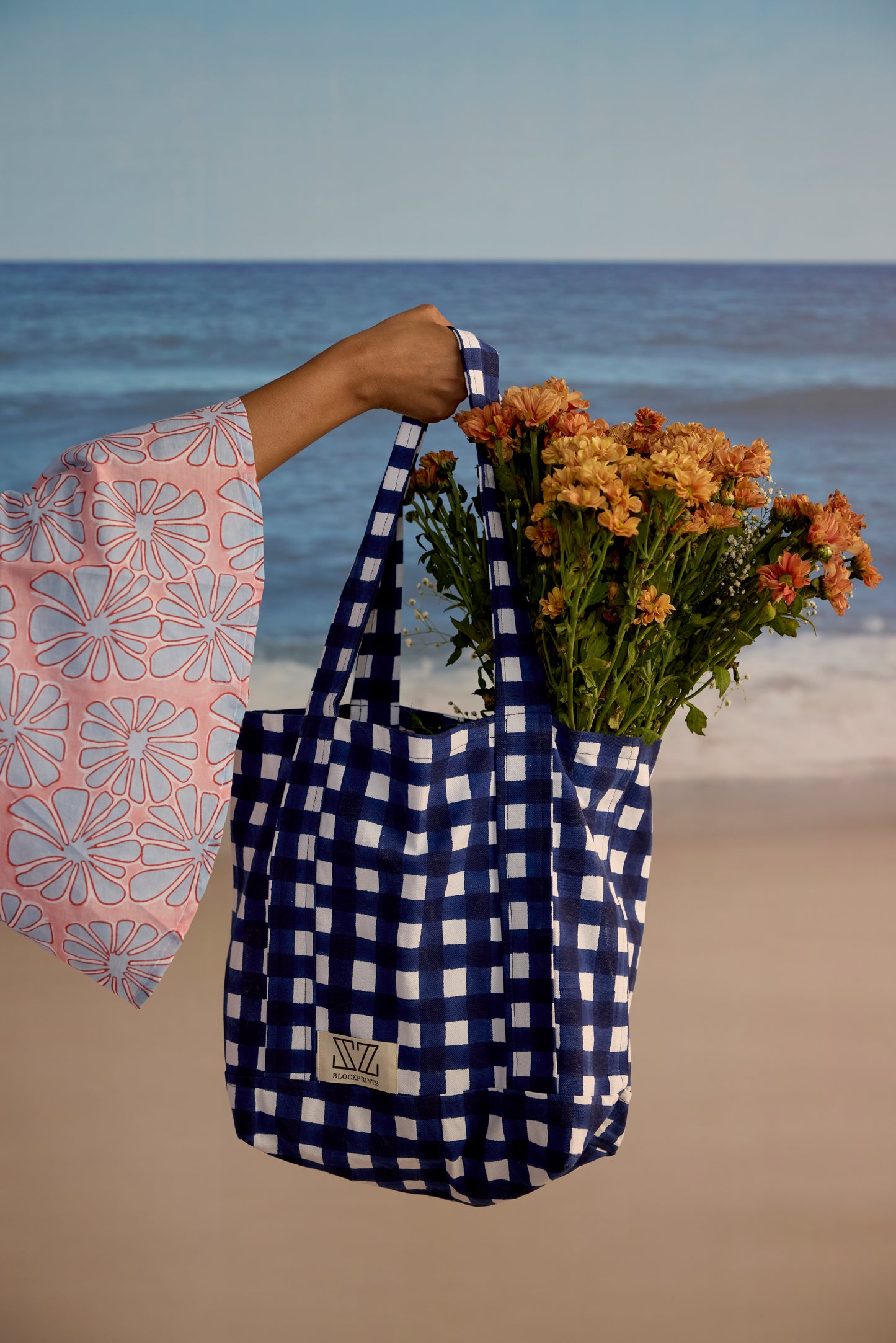 Small Tote in Gingham Print