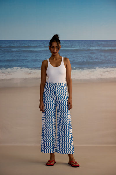 Disco Pants in Wavy Print | SZ Blockprints – SZ BLOCKPRINTS