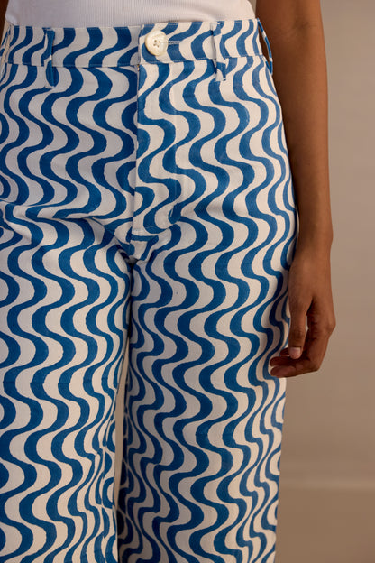 Disco Pants in Wavy Print