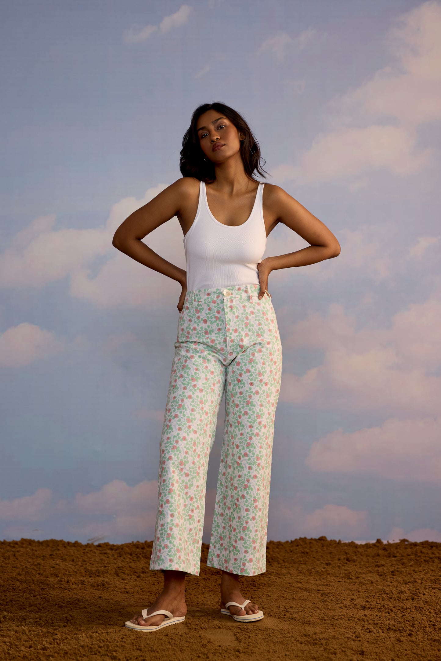 Disco Pants in Blueberry Print