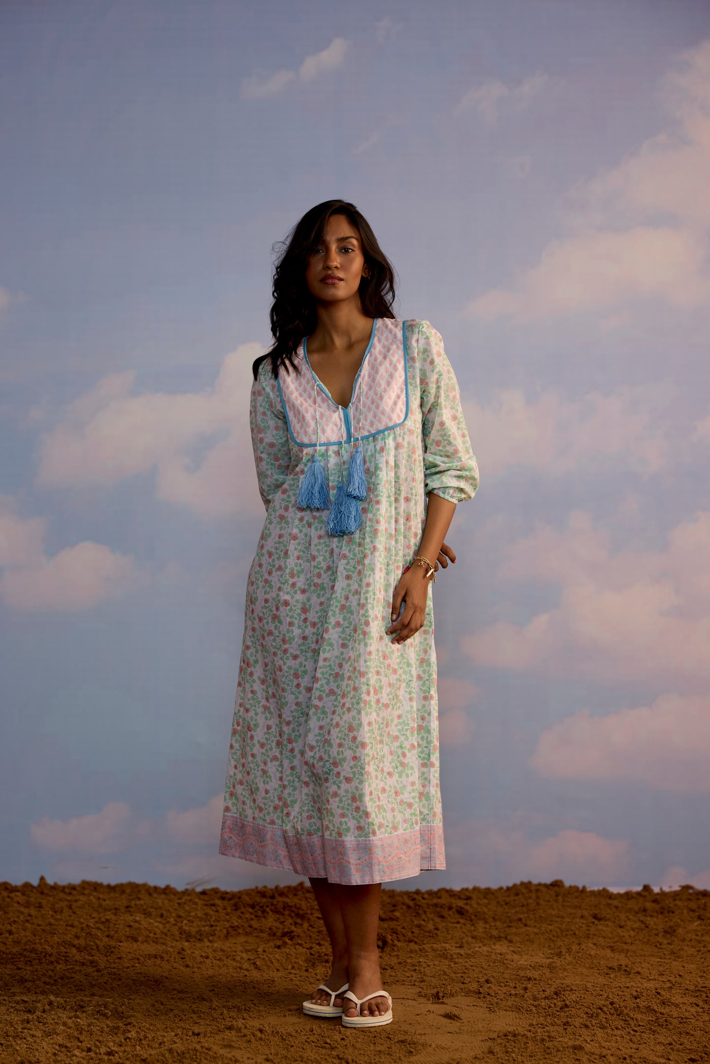 Kitty Dress in Blueberry Print