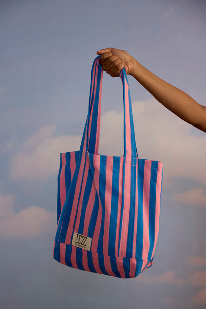 Small Tote in Double Thick Stripe