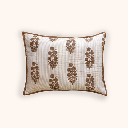 King Razai Sham in Poppy Stamp, Chicory Coffee & Almond Bluff