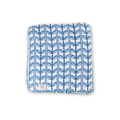 Gudri Quilt in Grecian Floral, Directoire Blue