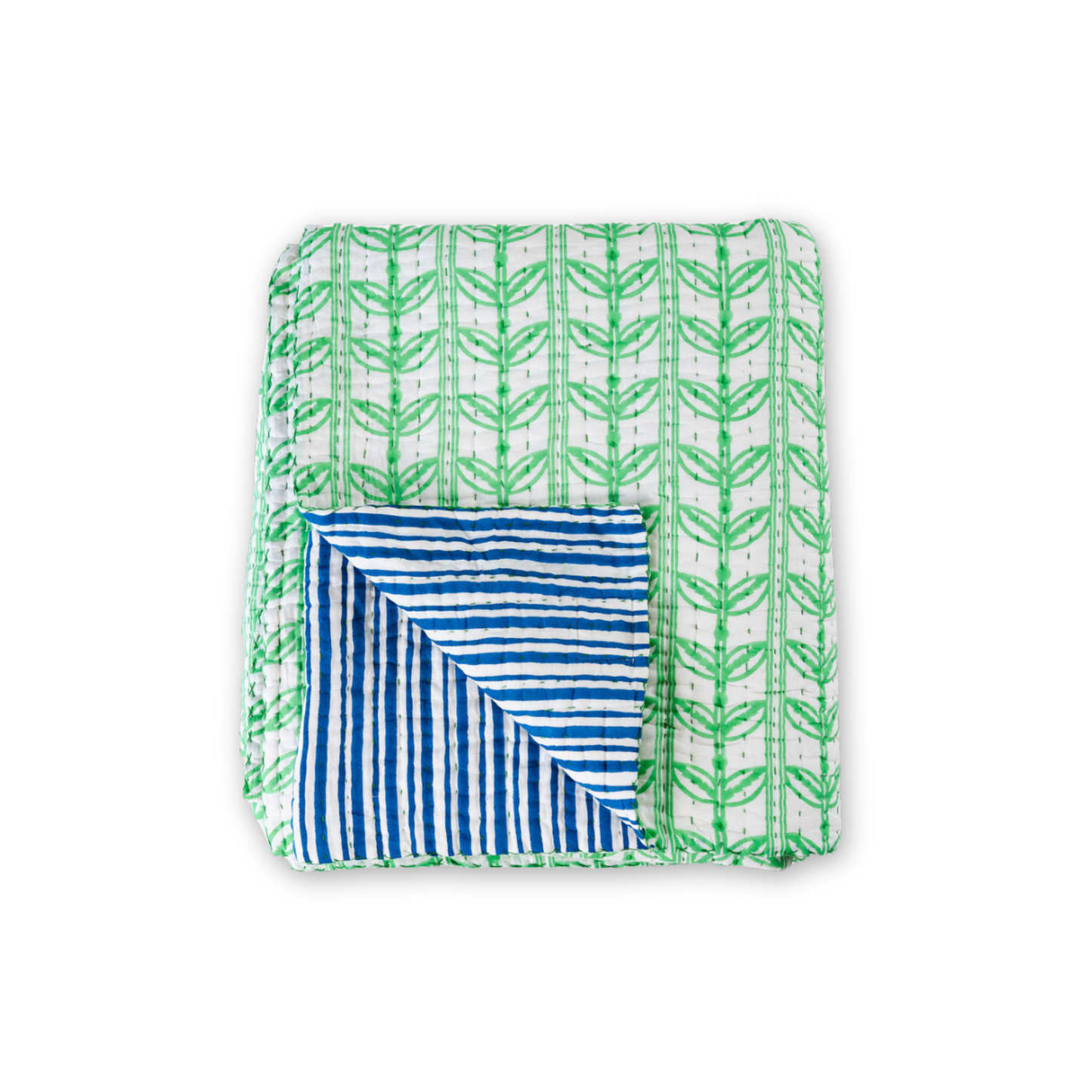 Gudri Quilt in Grecian Floral, Greenbriar