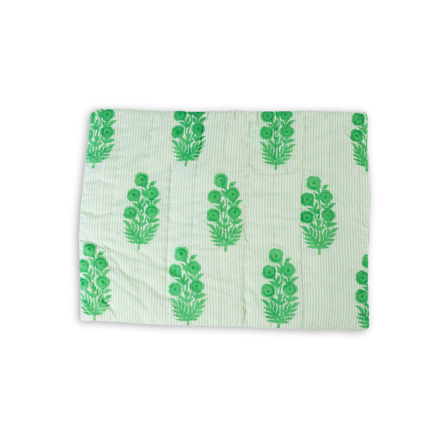 Standard Razai Sham in Poppy Stamp, Greenbriar