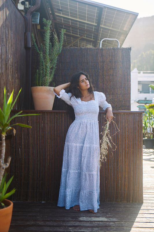 Berenice Dress in Essa Outline Print