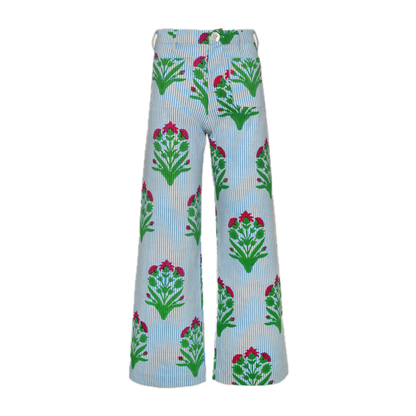 Boss Pant in Palladio Garden & Thin Stripes